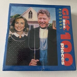 President Bill and Hillary Clinton Puzzle Arkansas Gothic 100 Pc Sealed New